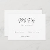 Carte de réponse RSVP minimaliste simple (Devant / Derrière)