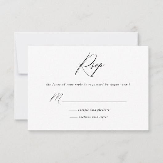 Carte de réponse RSVP minimaliste simple (Devant)