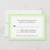 Carte de réponse RSVP Mint Green Damask (Dos)