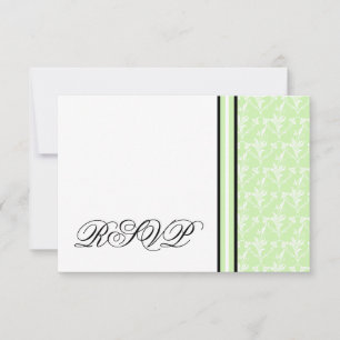 Carte de réponse RSVP Mint Green Damask