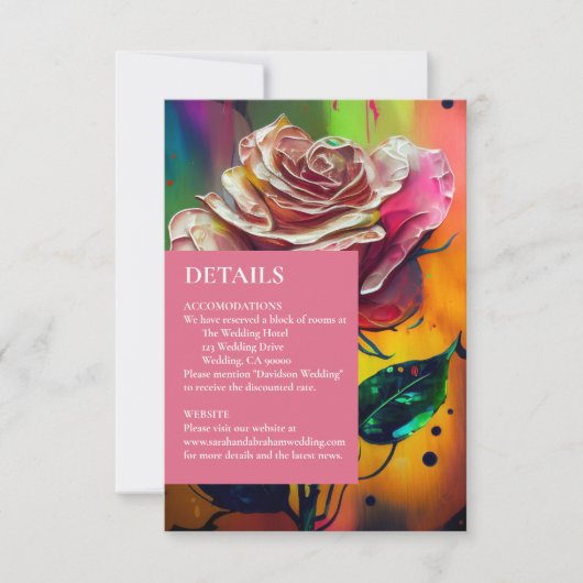 Carte de réponse RSVP moderne abstraite aux roses (Devant)