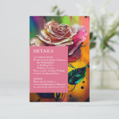 Carte de réponse RSVP moderne abstraite aux roses (Debout devant)