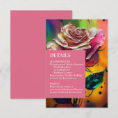 Carte de réponse RSVP moderne abstraite aux roses (Devant / Derrière)