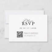 Carte de réponse RSVP moderne avec code QR pour si (Devant)
