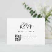 Carte de réponse RSVP moderne avec code QR pour si (Debout devant)