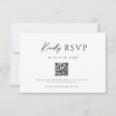Carte de réponse RSVP moderne avec code QR pour si (Devant)