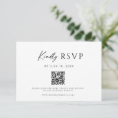 Carte de réponse RSVP moderne avec code QR pour si (Debout devant)