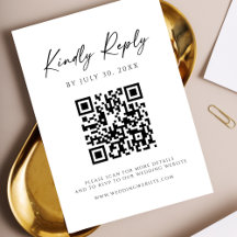 Carte de réponse RSVP moderne avec code QR pour si