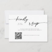 Carte de réponse RSVP moderne avec code QR pour si (Devant)