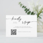 Carte de réponse RSVP moderne avec code QR pour si (Debout devant)