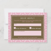CARTE DE RÉPONSE RSVP MODERNE :: couleurs damasées (Dos)