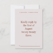 Carte de réponse RSVP moderne gras (Devant)