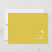 CARTE DE RÉPONSE RSVP moderne jaune moutarde (Dos)