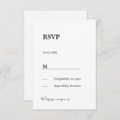 Carte de réponse RSVP moderne simple et élégante a (Devant / Derrière)