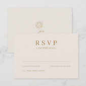 Carte de réponse RSVP Moderne Simple Feuilles de P (Devant / Derrière)