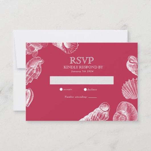Carte de réponse RSVP moderne Viva Magenta Beach S (Devant)
