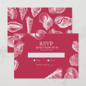 Carte de réponse RSVP moderne Viva Magenta Plage C (Devant / Derrière)