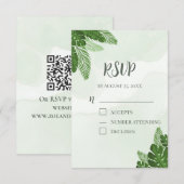 Carte de réponse RSVP Monstera Feuillage Tropical (Devant / Derrière)
