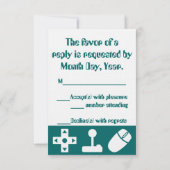 Carte de réponse RSVP Multijoueur en sarcelle (Dos)