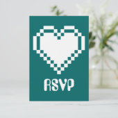 Carte de réponse RSVP Multijoueur en sarcelle (Debout devant)