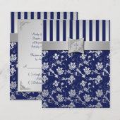 Carte de réponse RSVP Navy Christian et vignes flo (Devant / Derrière)