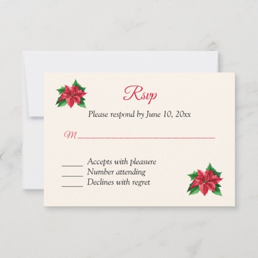 Carte de réponse RSVP Noël (Devant)