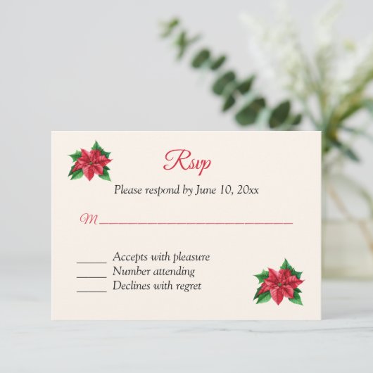 Carte de réponse RSVP Noël (Debout devant)