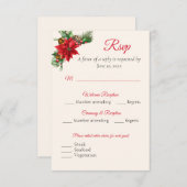 Carte de réponse RSVP Noël (Devant / Derrière)