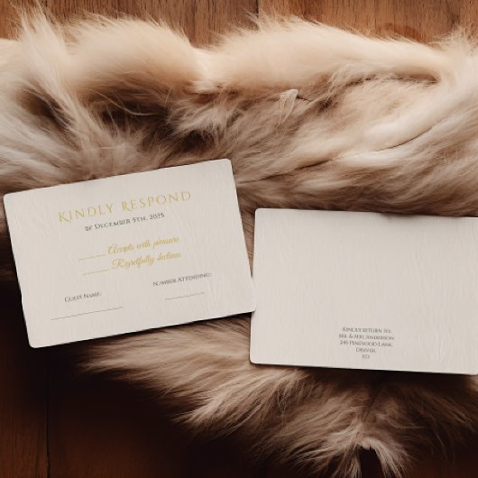 Carte de réponse RSVP Noël rustique | Élégant 