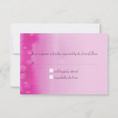 CARTE DE RÉPONSE RSVP noir aquarelle fuschia rose (Dos)