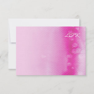 CARTE DE RÉPONSE RSVP noir aquarelle fuschia rose