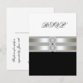 Carte de réponse RSVP noir blanc (Devant / Derrière)