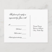 Carte de réponse RSVP noir blanc (Dos)