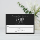 Carte de réponse RSVP noir/blanc - Carte de répons (Debout devant)