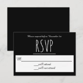 Carte de réponse RSVP noir/blanc - Carte de répons (Devant / Derrière)