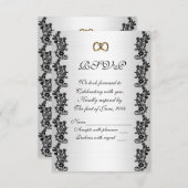 Carte de réponse RSVP noir et blanc (Devant / Derrière)