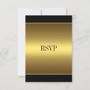 Carte de réponse RSVP Noir Or Toutes les manifesta