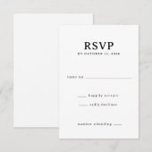 Carte de réponse RSVP noire élégante (Devant / Derrière)