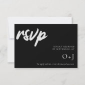 Carte de réponse RSVP noire simple moderne avec ch (Dos)