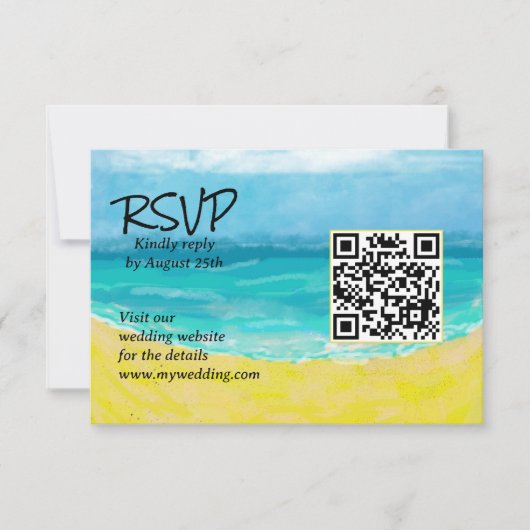 Carte de réponse RSVP numérique - Code QR à thème (Devant)