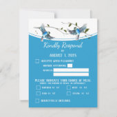 Carte de réponse RSVP / Oiseau bleu de bonheur (Devant)