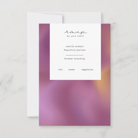 Carte de réponse RSVP ombré métallisé moderne pour (Devant)