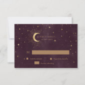 Carte de réponse RSVP or Crescent Céleste Lune (Devant)