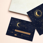 Carte de réponse RSVP or Crescent Céleste Lune