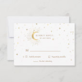 Carte de réponse RSVP or Crescent Céleste Lune (Devant)