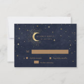Carte de réponse RSVP or Crescent Céleste Lune (Devant)