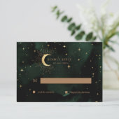 Carte de réponse RSVP or Quinceanera lune céleste (Debout devant)