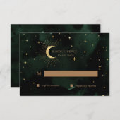 Carte de réponse RSVP or Quinceanera lune céleste (Devant / Derrière)