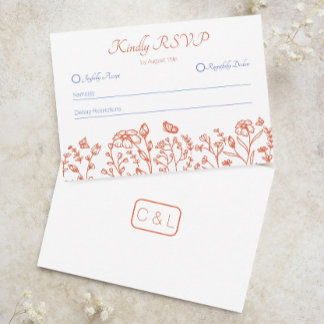 Carte de réponse RSVP Orange de mariage de Vérone