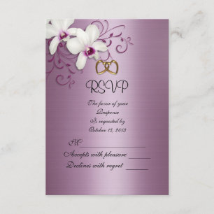 Carte de réponse RSVP orchidées blanches